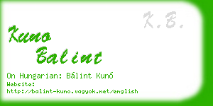 kuno balint business card